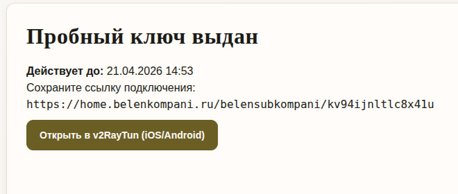 Страница со ссылкой для копирования